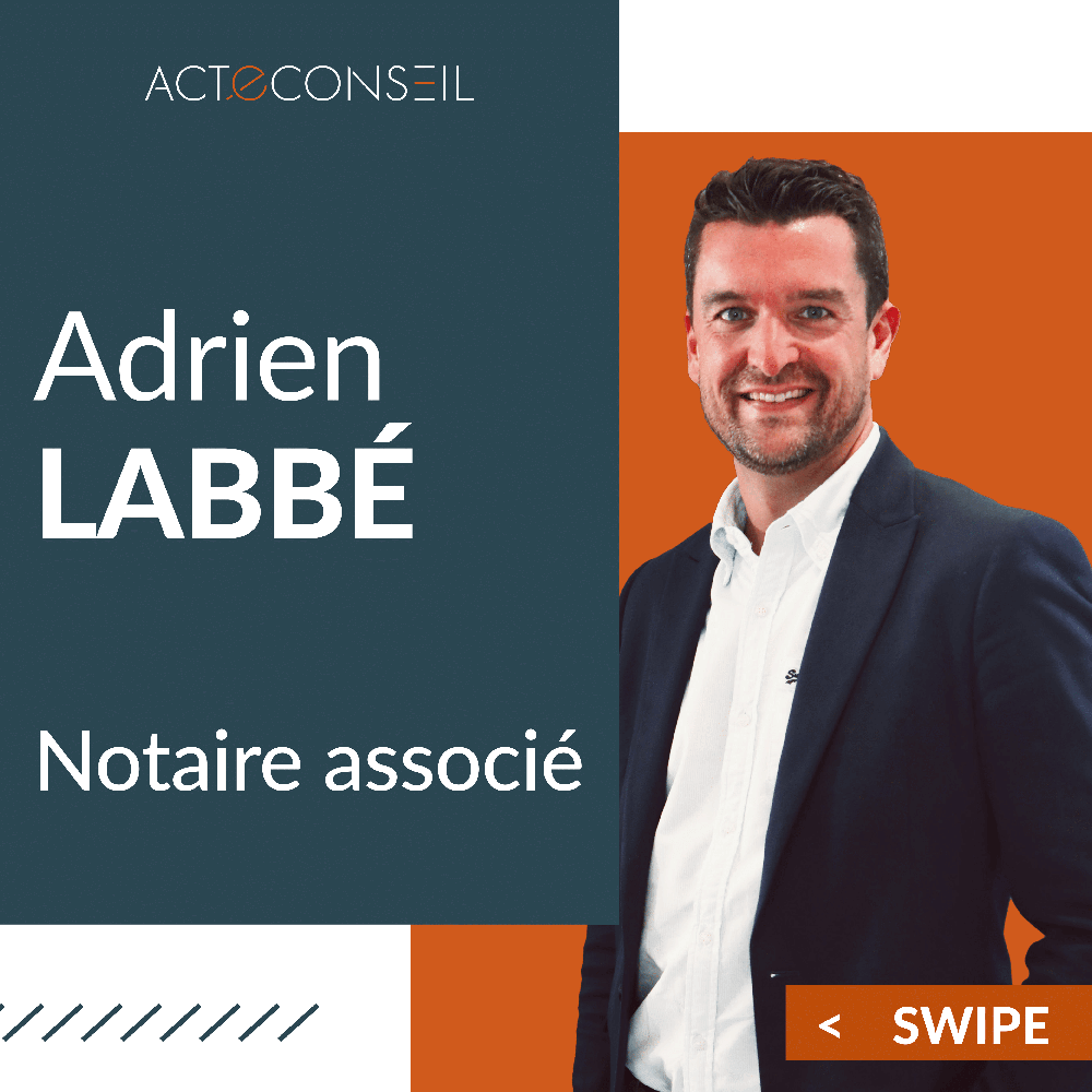 Portrait d'Adrien Labbé, notaire associé chez ACTE CONSEIL